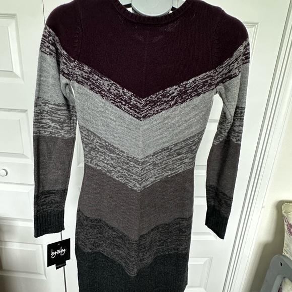 by & by Women's Chevron Knit Sweater - Burgundy, Gray, Black NWT - Picture 3 of 5